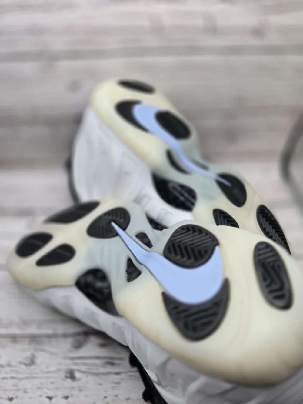 Nike Kids Black and White Foamposite-Style Sneakers